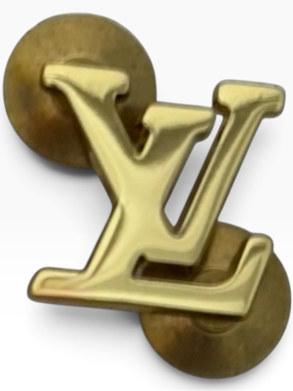 Louis Vuitton LV Logo Brooch Pin – Gold-Tone Metal Approximately 0.5 inch